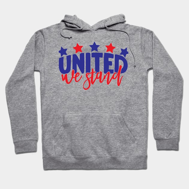 United We Stand Fourth Of July American USA Flag Hoodie by BeHappy12